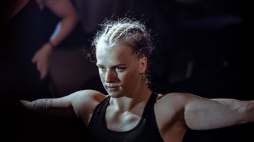 Emma Schiöler, under en MMA match i Battle of Botnia 
