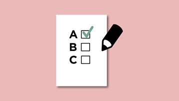 Illustration of a document with checkboxes and a pen.