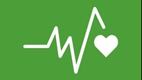 Illustration med hjärta och graf som visar hjärtrytm som ska symbolisera hälsa.
