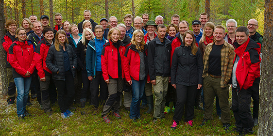 Picture of researchers and co-workers in Future Forest.