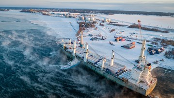 Umeå hamn från ovan