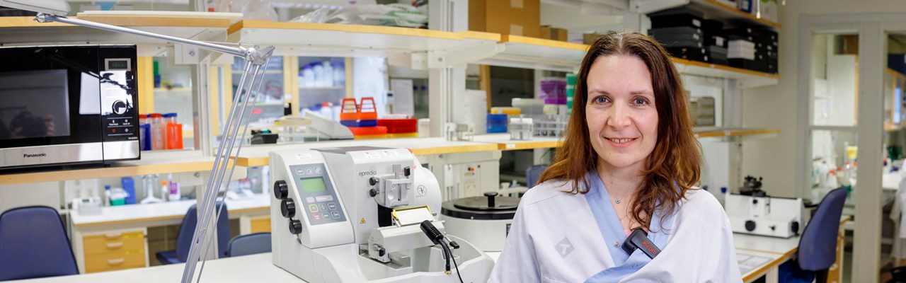 Research group leader Karin Forsberg in her laboratory.