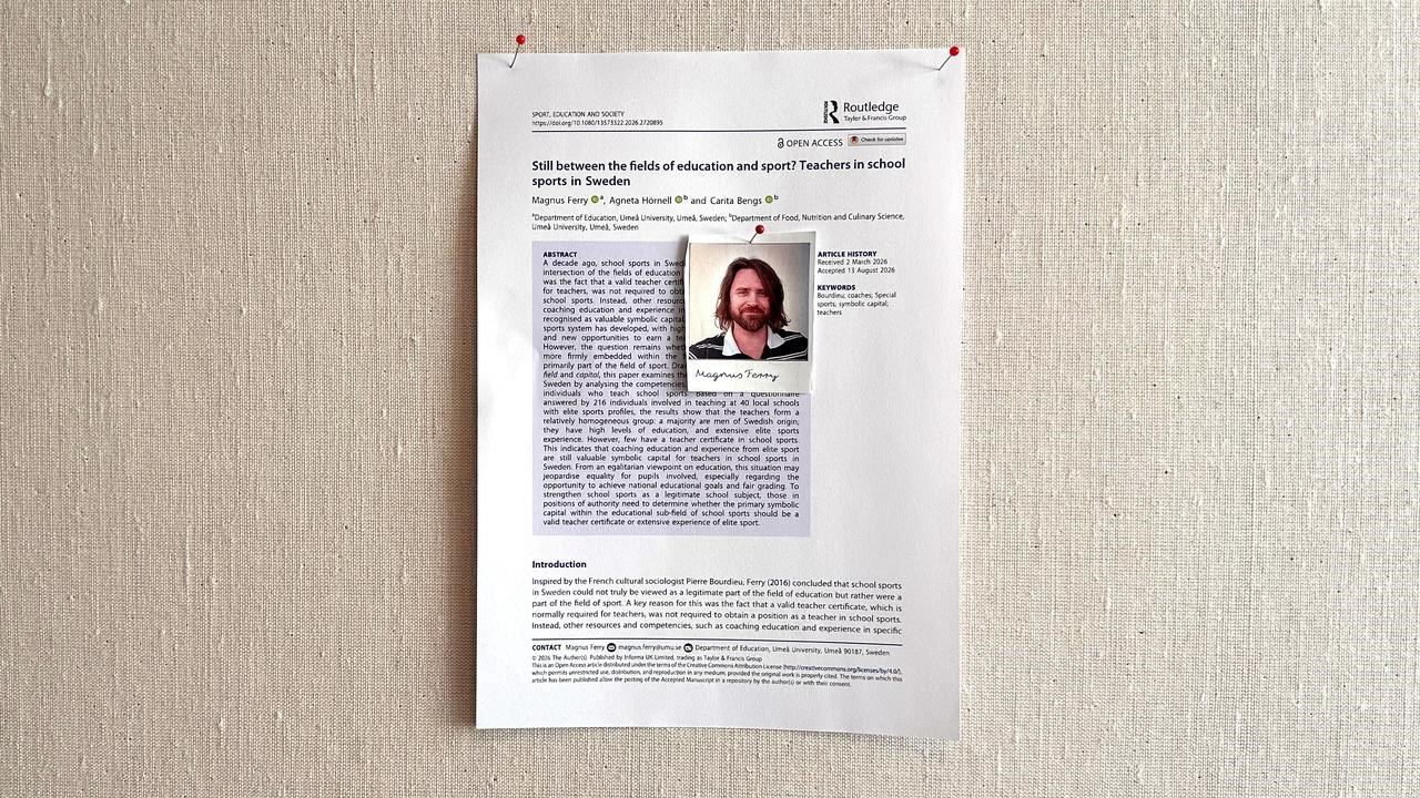 Vetenskaplig artikel p&aring; anslagstavla