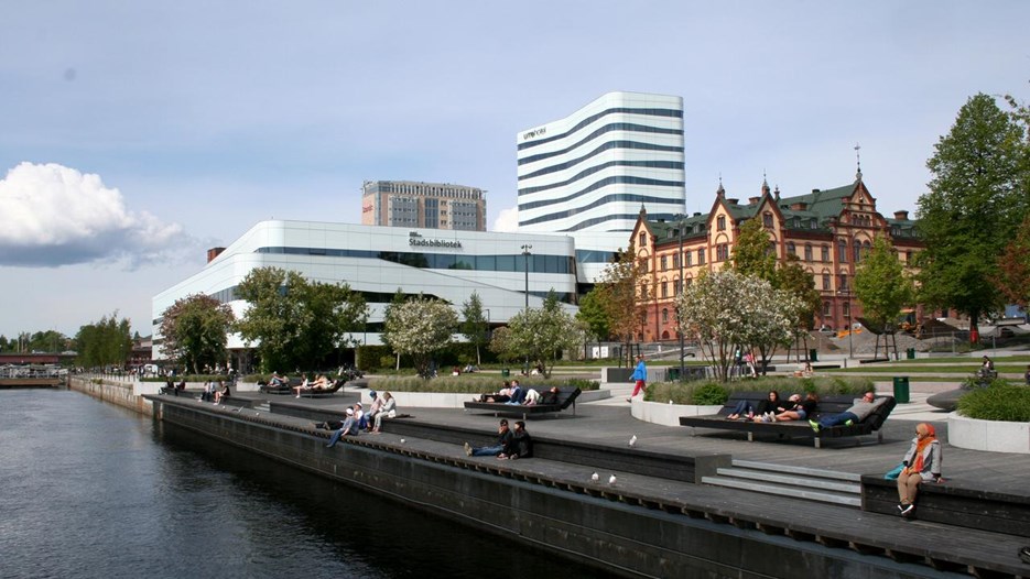 Väven, the Stora Hotel and Rådhusparken in central Umeå.