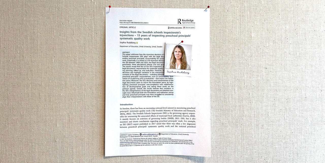Sophia Rudeberg, Pedagogiska institutionen