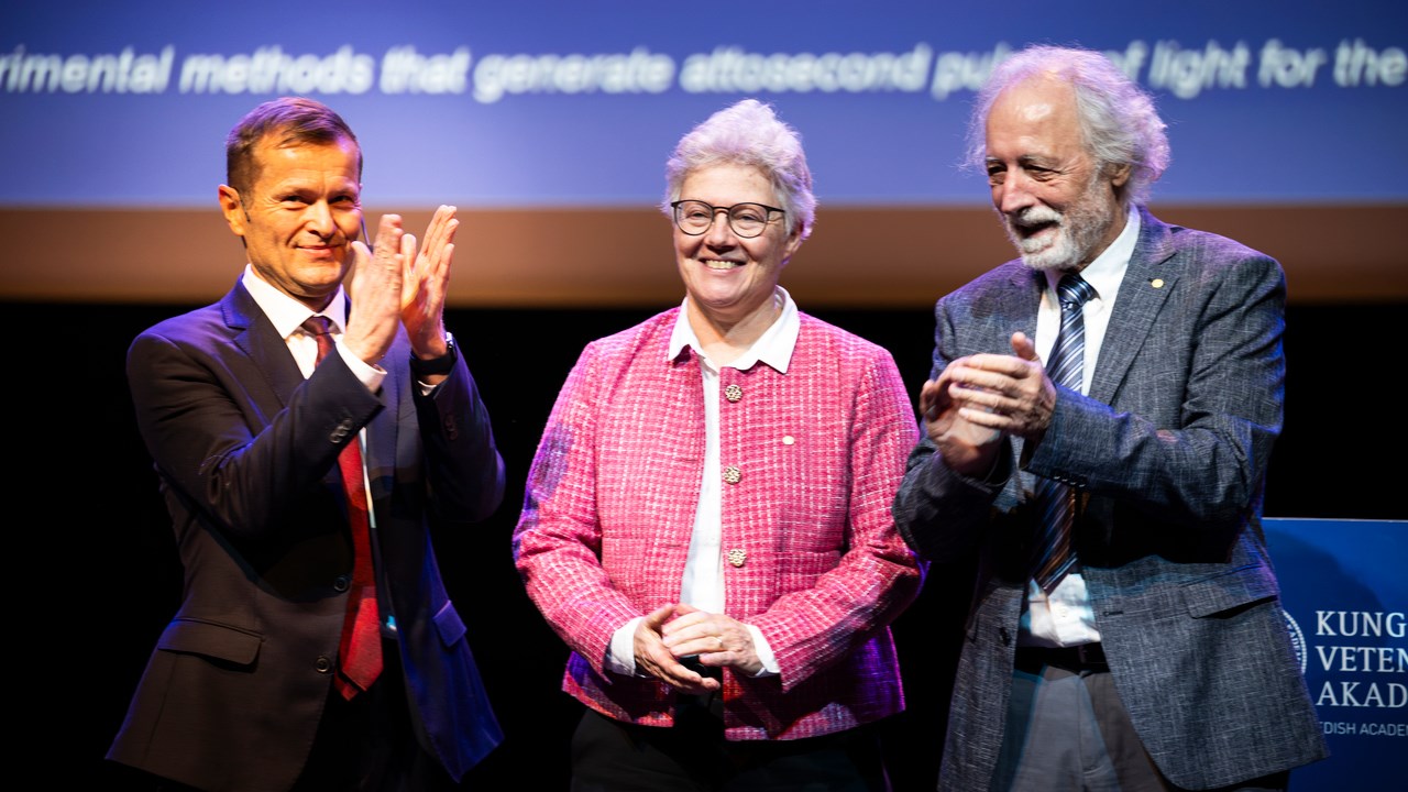 Ferenc Krausz, Anne L'Huillier och Pierre Agostini.