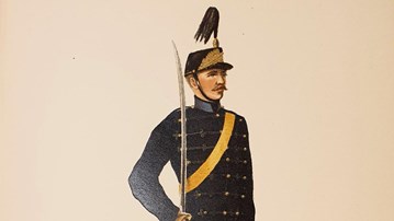 Illustration över AI i form av blåa tecken på blå bakgrund.
