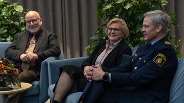 Petra Lundh, rikspolischef och Lars Wahlberg, biträdande regionpolischef Nord i panelsamtal