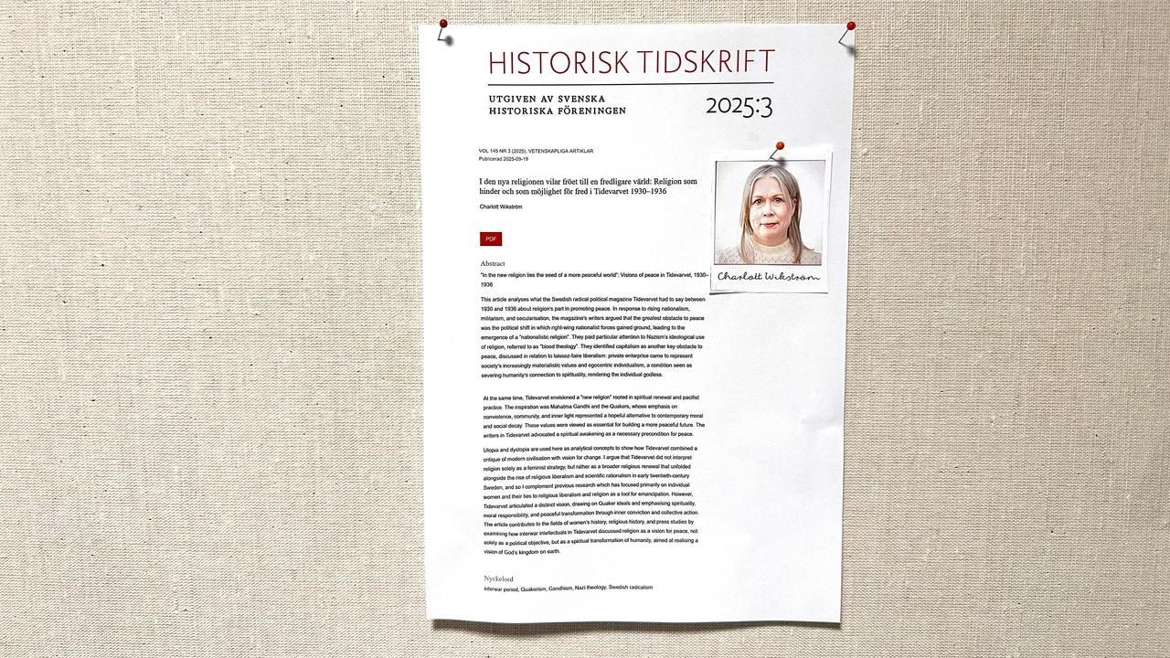 Vetenskaplig artikel på anslagstavla