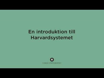 Film: Introduktion till Harvardsystemet
