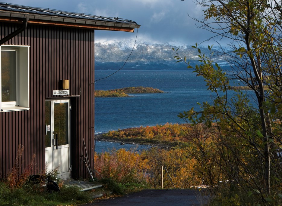 A view of the Abisko Research Station with the mountain in the background