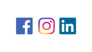 Logotyperna för facebook, instagram och Linkedin.