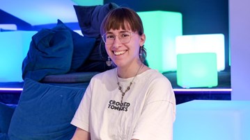 Mara-Kim Wiedmann, praktikant vid Humlab.