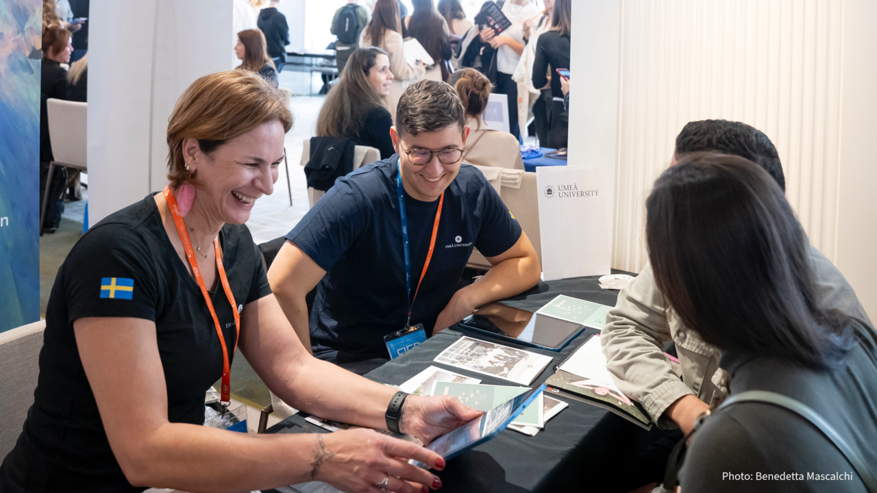 university representatives talking to prospective students