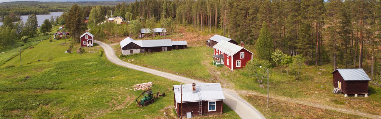 Glesbygdsbebyggelse i Norrbotten, Sverige.