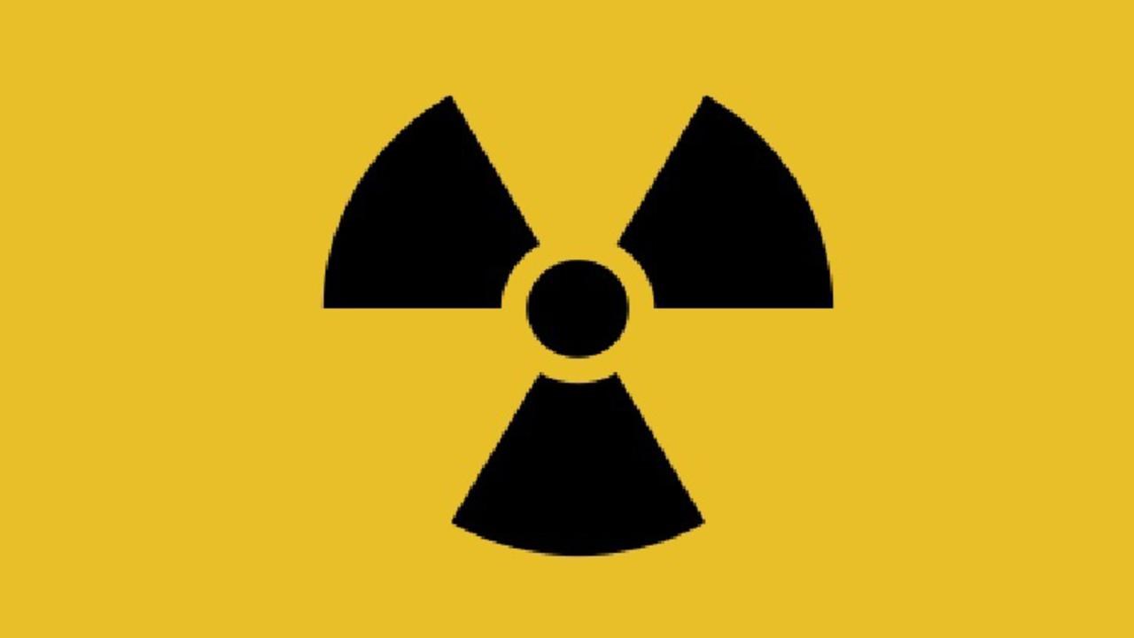 Symbol som varnar f&ouml;r str&aring;lning.