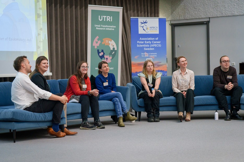 Panel 1. From the left: Paul Schmidt, Rebecca Tapper, Luisa Ickes, Gesche Blume-Werry, Felicia Söderqvist, Anastasia Emelyanova, Emil Olofsson.