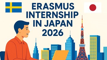 Illustration av en student som söker stipendium i Japan