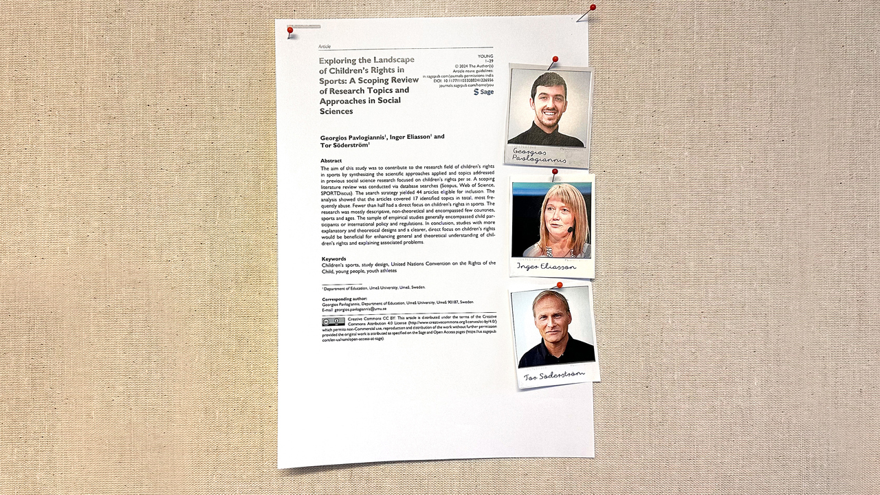 Georgios Pavlogiannis, Inger Eliasson och Tor Söderström har skrivit en artikel i tidskriften Young - Nordic Journal of Youth Research.