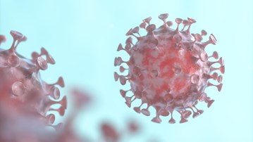 Animerad närbild på coronavirus.