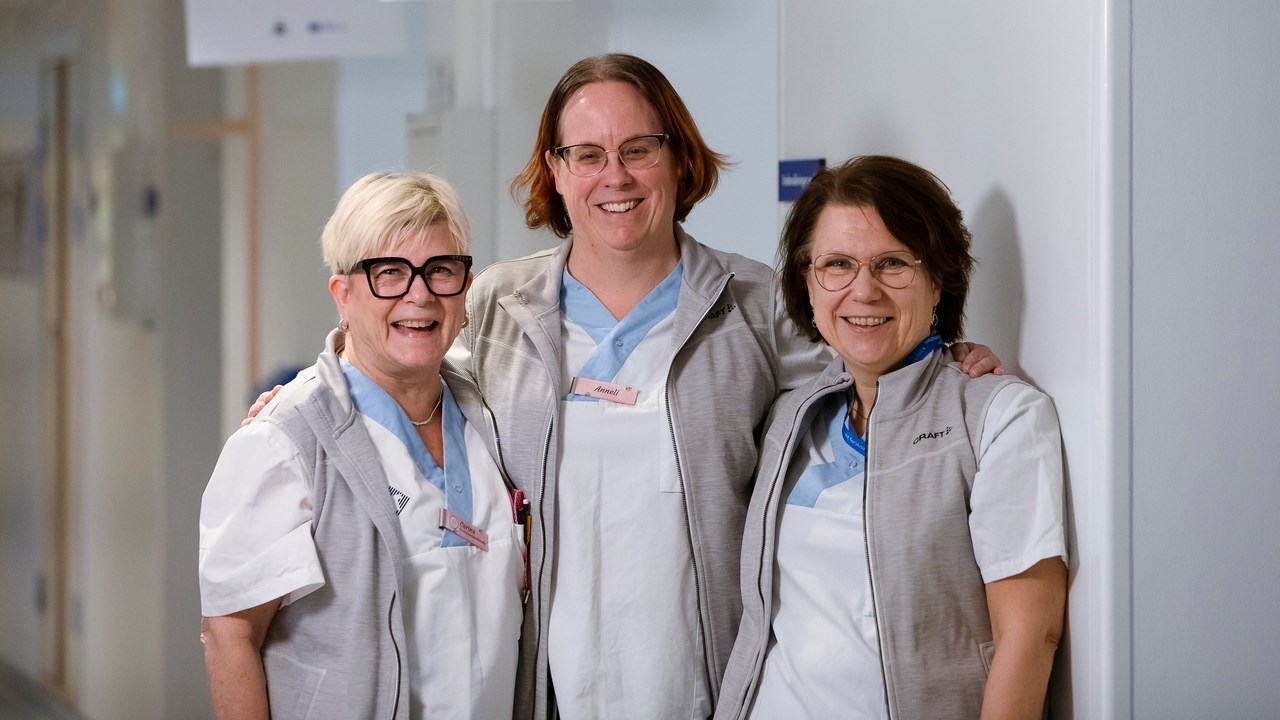 Gruppbild på forskningspersonal Carina Forslund, Anneli Gustavsson och Birgit Fransson.