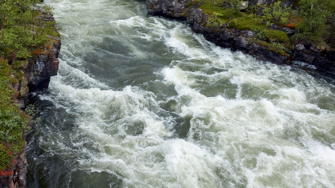 Abiskojokkens kanjon i Abisko.