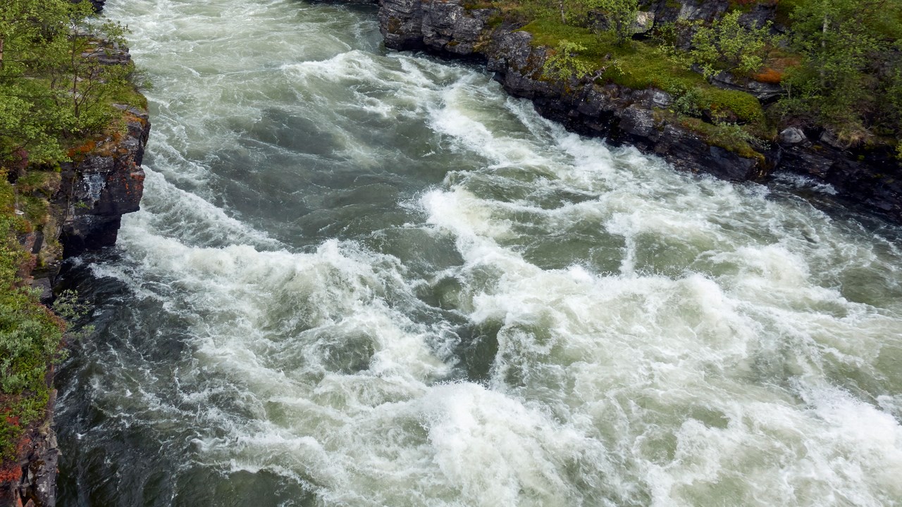 Abiskojokkens kanjon i Abisko.