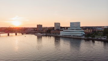 Umeälven i solnedgång