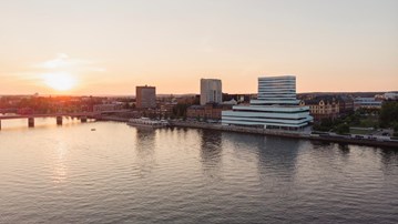 Umeälven i solnedgång