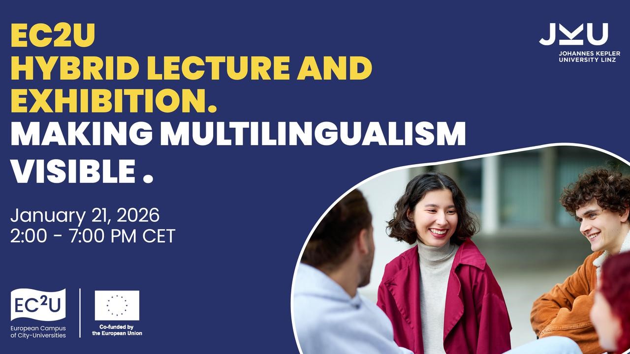 A poster with a woman shaking hands with a man.