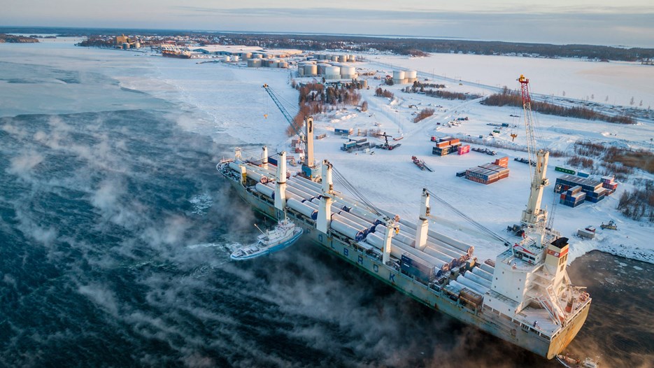 Umeå hamn från ovan