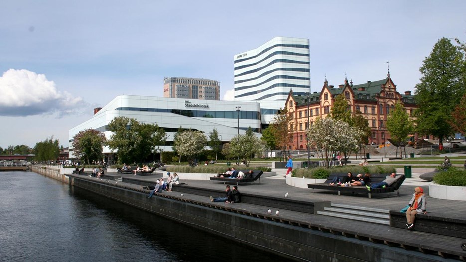Väven, Stora hotellet och Rådhusparken i Umeå centrum.
