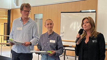 De vinnande studenterna, Oskar Bardh och Selma Mebius-Schröder Jormin från Idrottsfysiologprogrammet