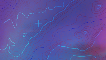 lilablå illustration med höjdkurvor i olika färger