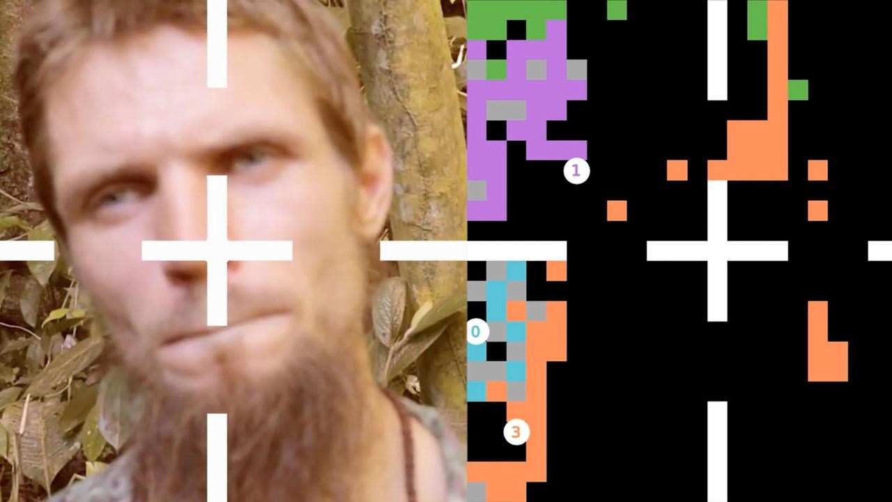 image is from an old video work of Florian Model, called "leisure&play"