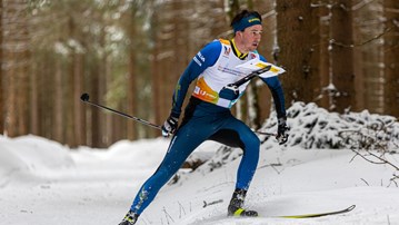 Rasmus Wickbom, elitidrottsstudent i skidorientering, under student-VM 2022.