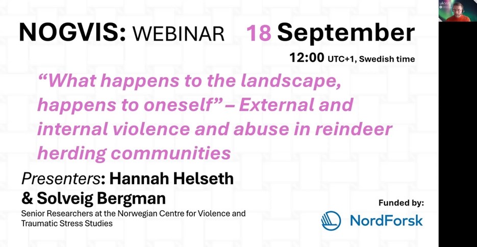 Film: “What happens to the landscape, happens to oneself” – External and internal violence and abuse in reindeer herding communities 