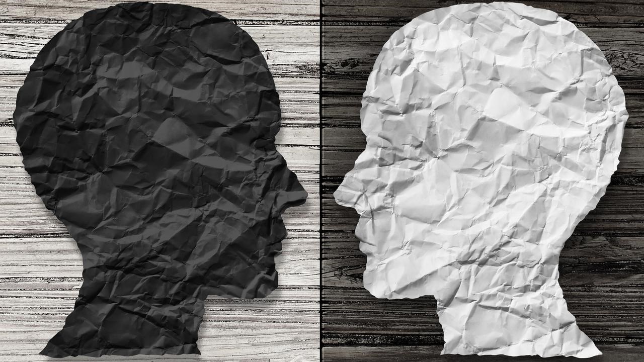 Schematisk bild av två ansikten mot varandra