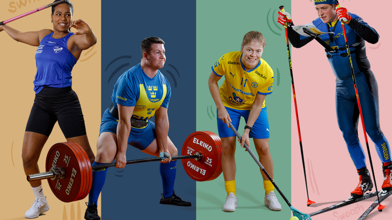 Amanda Rask, Emil Johansson, Maja Vistr&ouml;m och Jonathan St&aring;hl satsar p&aring; dubbla karri&auml;rer vid Ume&aring; universitet.