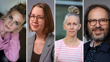 Porträttbilder på Sara Meidell, Evelina Åberg, Hanna Söderlund och Dieter Müller
