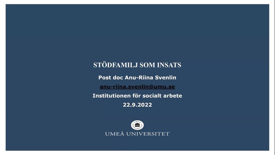 Film: UCER seminarium med Anu-Riina Svenlin
