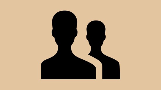 Ikon med två huvuden för att illustrera personal.