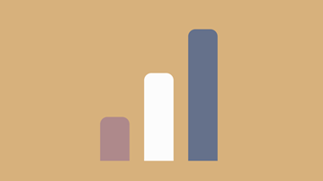 Illustration av tre statistik-staplar.