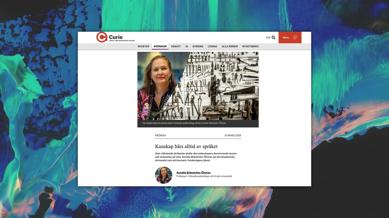 Screen shot fr&aring;n n&auml;ttidningen Curie