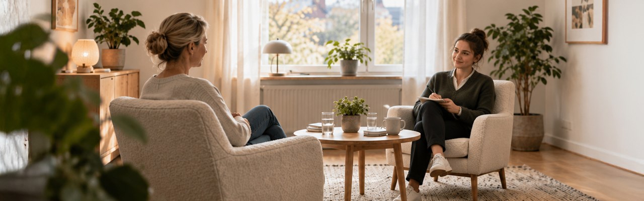 Två personer i samtal