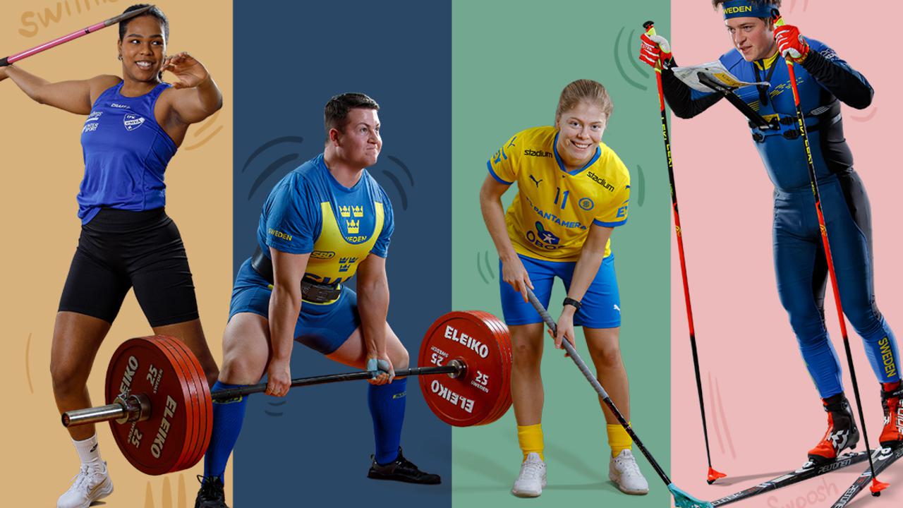 Amanda Rask, Emil Johansson, Maja Vistr&ouml;m och Jonathan St&aring;hl satsar p&aring; dubbla karri&auml;rer vid Ume&aring; universitet.