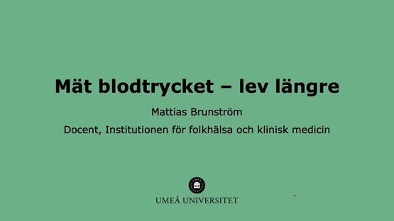 Film: Mät blodtrycket – lev längre