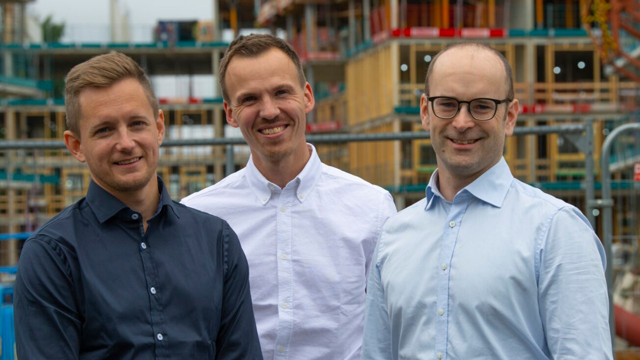 Det operativa teamet bakom Enduce och den energibesparande golvbrunnen. Henrik Hagman, Thomas Holmberg och Gustav Svenson.