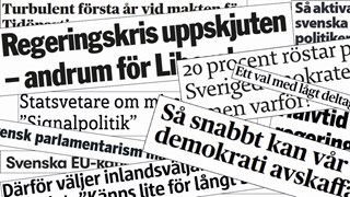Klipp från olika tidningsrubriker