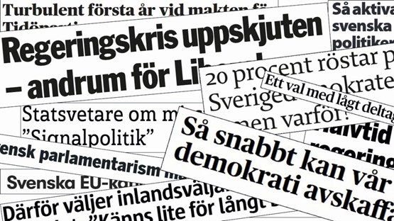 Klipp från olika tidningsrubriker